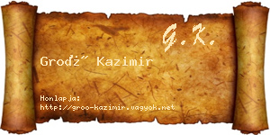 Groó Kazimir névjegykártya
